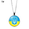 Bandeira da Ucrânia Trident Symbols Colar Handmade Tryzub Ucrânia Redonda Pingente de Vidro Moda Jóias Patriot Presente Partido Favor RRA13042