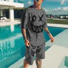 Chándales para hombres Conjuntos de chándal de verano Estilo diablo Deportes Trotar Impreso en 3D Trajes Harajuku transpirables Camiseta Ropa deportiva para hombre OutfitMen's