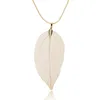 Classic Design Real Complete Leaf Specimen Pendant Necklace Sweater Chain Necklaces for Women Gift