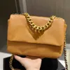 Новый продукт Новый продукт Простая модная атмосфера цепь 19 клапанов мессенджер с полным чувством дизайна женская золотая пряжка кожаные сумочки