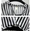 Dwajowy zestaw Lopard Szyfonowe koszule Summer Half Sleeve luźne vneck kobiety swobodna bluzka seksowna w paski w rozmiarze 220617