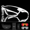 Fashion Eyewear Bike Cycling Sunglasses Outdoor Sports Mountain Sports photochromiques Route Lunets Bicycle Men Femmes Gogles Gogles NRC Brand avec 3 objectifs