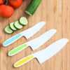 3PCS Kids Safety Sawtooth Cutter Plastikowe nóż owocowy Childs Chef dla chleba sałaty maluch do gotowania noże