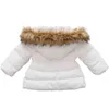 Bebê menina casaco de inverno algodão acolchoado bebê criança casaco de peles longa cor sólida roupas grossas e grossas roupas de bebê 1-7y j220718