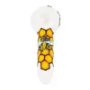 5 Inch Bee Honeycomb Tobacco Pipe Hand-blown Herb Dry Bowl Glass Hand Spoon Smoking Pipe