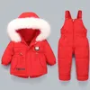 2021 Nouveau hiver enfants doudoune 2 pièces ensemble garçon skipak snowsuit bébé fille vêtements chaud bébé tenue veste pour bébés 1-3 ans J220718