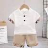 Boy Set Baby Boys Suit 2022 New Cotton Summer Casual Outing Clothes Top Shorts 2PCS Abbigliamento per bambini Infant Kids Fashion G220509