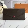 Real Cowhide Josephine Fold Long Walls Vintage Emilie Coin Purses Designer Luxury Clutch Bags Women Lady Casual ID Card Coin Bag291a