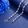 Silberne Halsketten für Männer, trendige, herrschsüchtige Herren-Transferperlen-Perlenkette, Kugelperlenkette, olivgrüne Halskette mit drei Perlen