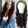 African Headscarf Wig Black Long Curly Hair Deep Wave Synthetische pruiken