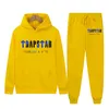 Sonbahar Terzini Trapstar Baskılı Spor Giyim Erkekler 16 Renk Sıcak 2 Parçalı Gevşek Kapüşonlu Sweater Pantolon Erkek ve Kadın Takımları 220615