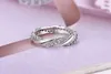 neue ganze feine Schmuck 925 Silber Ringe mit Frauen Hochzeit Party klar Mode Ringe CZ Bogen Ring passen Pandora Frau ring3001