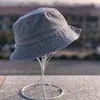BERETS Harajuku Washed Denim Cotton Bucket Hats Designer Unisex Streetwear Fisherman for Women Hip Hop Caps Bonnetberets