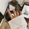 Anneaux de mariage Ruo 2022 Personnalité Version larges Double-couche Titanium Steel Ring Finger Gold Femme Bijoux en gros