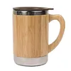 Gobelet en bambou tasses à café en acier inoxydable avec poignée et couvercles Bouteille d'eau isolée écologique Sea Shipping JNA276