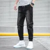 Calça de jeans masculina de jeans hiqor calça de cargo de jeans de streetwear calça de algodão Hip Hop Male azul de tamanho grande 5xl 4xl 220504