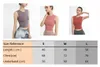 LL Women Workout Crop Top Seamless Shirt Athletic Yoga Kläder Fitness Tight Tee Gym Cropped Tank Tops -Högkvalitetsversion