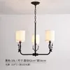 Pendant Lamps Chandelier Lighting With Cloth Lampshades E27 White Chandeliers For Living Room Modern Black Hanging FixturePendant