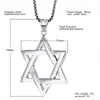 Pendant Necklaces RIR Jewish Magen Star Of David Necklace Men/Women Bat Mitzvah Gift Israel Judaica Hebrew Jewelry Hanukkah Silver Color