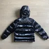 Mężczyźni kobiety płaszcze Trapstar Kurtka Downs z kapturem list haft błyszczące czarny ironGate parkas odłączany kaptur Top Quality Winter Thermal 638