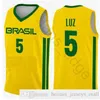 Xflsp 2019 World Cup Team Brasil Basketball-Trikots 9 Marcelinho Huertas 14 Marquinhos Sousa Cristiano Felicio Vitor Benite Anderson Varejao Shirt