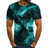 fashion men's T-shirt beautiful starry sky tops 3D printed short sleeve summer round neck shirt trendy streetwear 220509