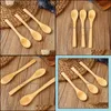 Spoons Flatware Kitchen Dining Bar Home Garden Bamboo Spoon Japanese Handmade Jam Honey Tableware Ice Cream Factory Direct Sales Drop Del