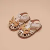 Baby Girl Boutique The Maddler Shoes Flower Pattern Butterfly-Knot Knot Shoes Girls Sandals Sparky Princess Kids обувь F04292 G220523