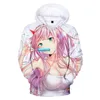 Moletons Masculinos com Capuz In The FRANXX 3D Anime Zero Two Moletom Com Capuz Meninos Meninas Roupas Bonitas Masculino Feminino Streetwear Pulôver Legal Masculino