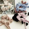 Katı Renk Scrunchies Yay Püskül Elastik Hairband Baskı Şerit Saç Bandı Bağları Yüzük Halat At Kuyruğu Tutucu Kızlar Saç Aksesuarları