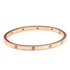 Bileklik Moda Paslanmaz Çelik CZ Lover's Bracelets Kadınlar İçin Bangles Kristal Altın Kaplama Kuff Bantlı Kız Jewelrybangle Inte2