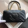 디자이너 가방 토트 클래식 Marmont Crossbody 가방 일련 번호가있는 정품 정통 토트 가죽 고품질 숙녀 패션 가방