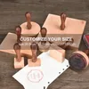 Houten bruiloft rubber aangepaste verpakkingsstempel kunstwerk gepersonaliseerd naam business 220711