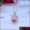 Pendentif Colliers Pendentifs Bijoux Mode Simple 925 Sterling Sier Coupe Ronde 5A Zircon Cubique Cz Partie Clavicule Chaîne Diamant Femmes Mignon