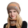 Berets herfst en wintergradiënt kleur wol dop tweedelige gebreide hoed met verdikte warme oorbeveiliging koud proofberets