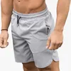 Shorts Muscle Fitness Verão Esportes Casuais Correndo Meia Calça Masculina Treinamento de Basquete Masculino Sólido Casual Secagem Rápida Stretch BA8041