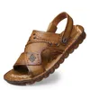 Cowhide Slippers Male Leather Men Summer Genuine Sandals Shoes Outdoor Casual Beach 917 516 5