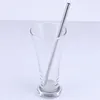 Durable Stainless Steel Straight Bent Drinking Straw Curve Metal Straws Bar Family kitchen For Beer Fruit Juice Drink Party F0608X04