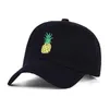 Bordado de abacaxi boné de beisebol algodão 100 chapéu hipster frutado pai hip hop snapback