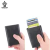 カードホルダー2022 RFIDホルダーウォレットメン女性ソリッドレザーアルミニウムボックスは、磁気ボタンでカード所有者を自動的にポップアップします9265218