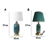 Lampade da tavolo Light Luxury Post Modern Lampada in ceramica in stile americano per camera da letto Comodino europeo Lampada da tavolo blu da tavolo