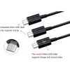 1 m/3ft kabel USB 2.0 Typ A hane till 3 Micro 5 Pin Male Splitter y Datasynkronisering och laddningskontaktadapter för Android (svart)