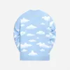 Kleidung Hoodies hochwertiger Kith 21fw Männer Pullover Jacquard Blue Himmel und weiße Wolken Muster Strick Frauen Sweatshirts Kleidung 55T3