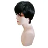 Krótkie ludzkie peruki włosy pixie wycięte proste Remy Brazylijskie włosy dla czarnych kobiet pełne maszynę wykonane kolorowe peruce