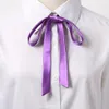 Nœud papillon en Satin fin, couleur unie, accessoire de chemise Simple, ornement pour fille, pour écolière, Vintage, nœud de ruban élégant