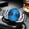 Top Marke Luxus Herren Mode Uhr Männer Sport Wasserdichte Quarz Uhren Männer Alle Stahl Chronograph Uhr Männliche Uhren