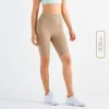 Anti Curl Yoga Shorts Quarter Pants Sidfickor Running Fitness Gym Leggings Casual träning Athletic Jogging Tights