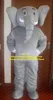 Costume da bambola mascotte Lively Grey Elephish Elephant Elephould Like Adult Mascot Costume Mascotte con grande naso lungo Bianco Avorio No.484 Free Sh