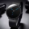 2022 Mens mode Minimalist Es Men Business Casual Quartz Eenvoudig mannelijk roestvrijstalen mesh Band Clock Reloj Hombre Y220707