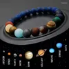 Charm Bracelets 2022 Frosted Natural Stone 8 Planets 팔찌 남성 유니버스 갤럭시 태양계 여성 보석 선물 그녀의 My991